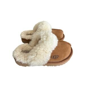UGG Cozy II Slide Slippers Chestnut Sheepskin Girls Size 10 Youth